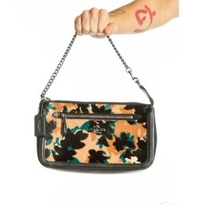 Coach Multicolor Floral Calf Hair Chain Shoulder Bag Gunmetal Hardware 9x5x2